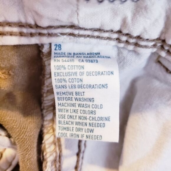 American Eagle Tan Khaki Flat Front Cotton Casual Shorts Men's Size 28 - Picture 9 of 10